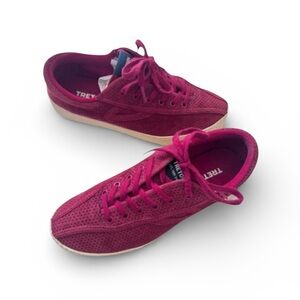 Tretorn Nylite Platform Tennis Sneakers Women’s US 7 Burgundy Red Suede Casual